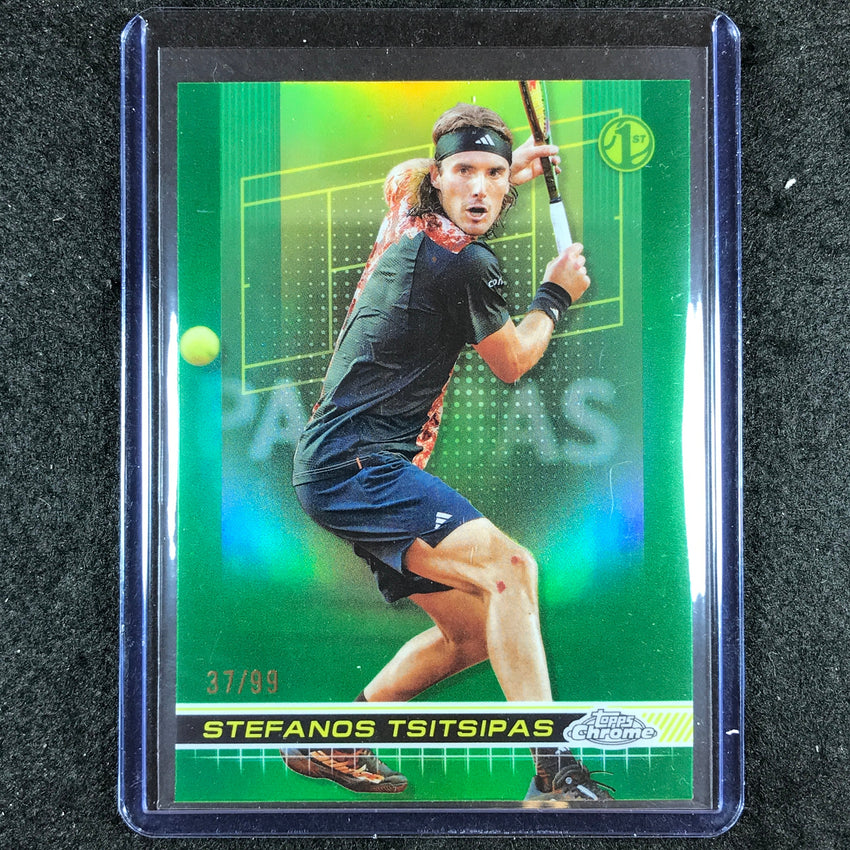 2024 Topps Chrome Tennis STEFANOS TSITSIPAS Base Green Grass Court 37/99 #46