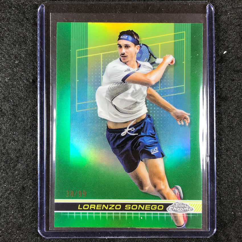 2024 Topps Chrome Tennis LORENZO SONEGO Base Green Grass Court 38/99 #53