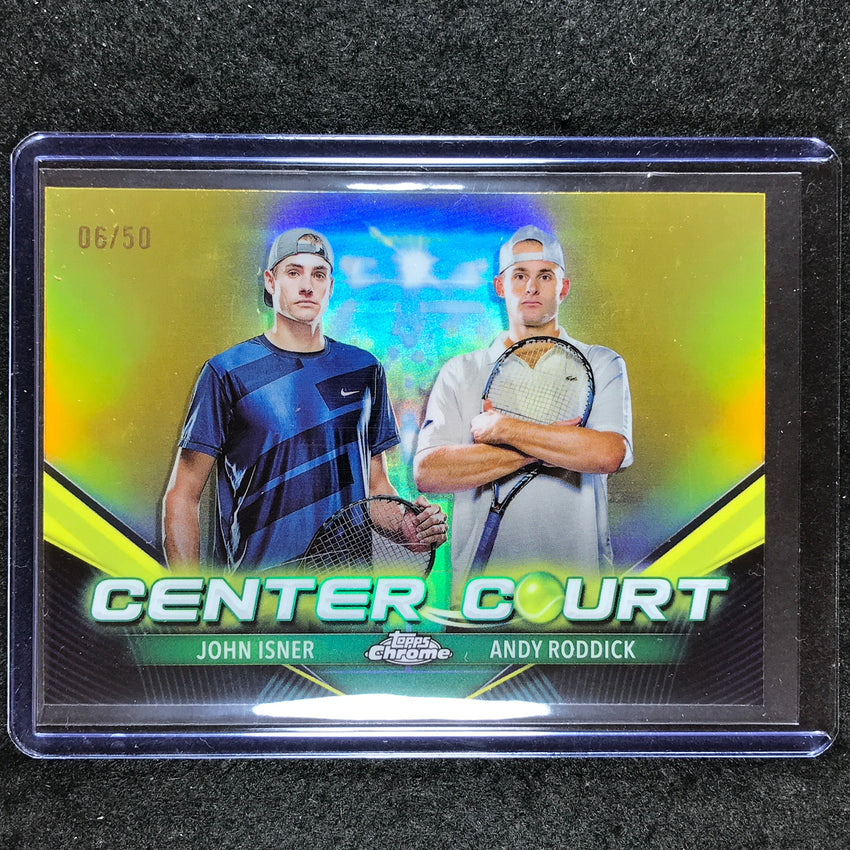 2024 Topps Chrome Tennis JOHN ISNER ANDY RODDICK Center Court Gold 6/50