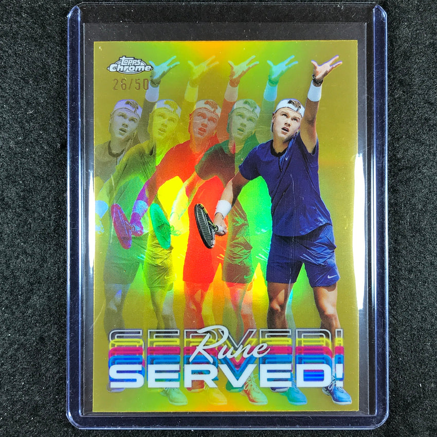 2024 Topps Chrome Tennis HOLGER RUNE Served! Gold 26/50