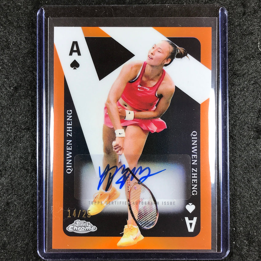 2024 Topps Chrome Tennis QINWEN ZHENG Aces Auto Orange 14/25