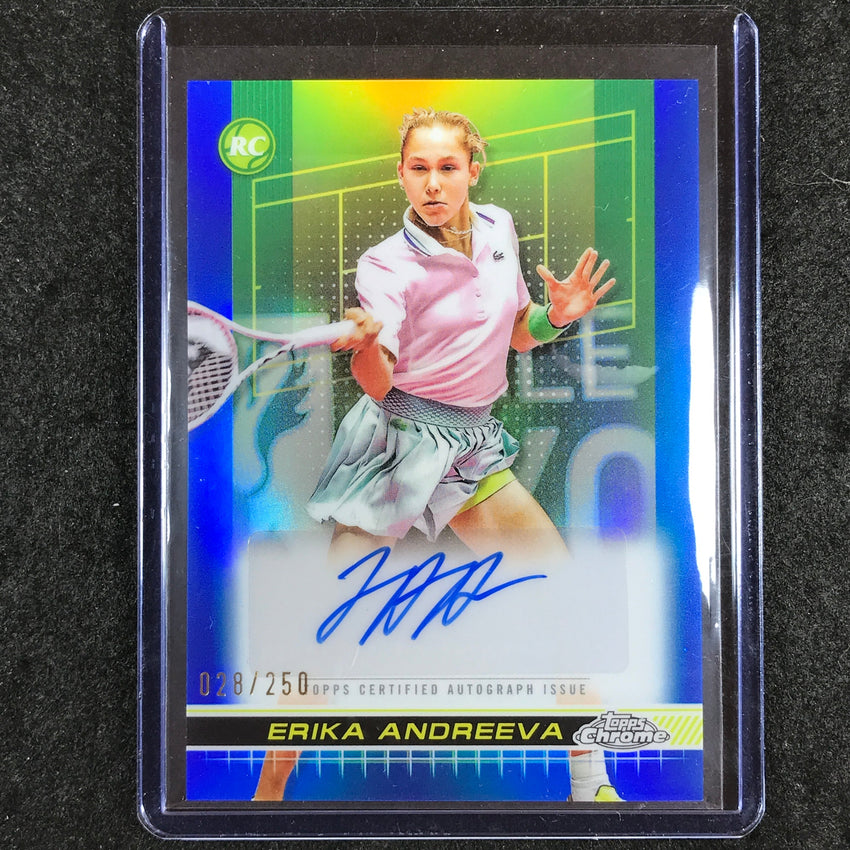 2024 Topps Chrome Tennis ERIKA ANDREEVA Rookie Auto Blue 28/250