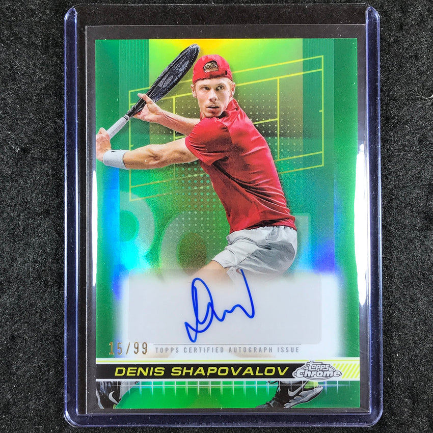 2024 Topps Chrome Tennis DENIS SHAPOVALOV Auto Green Grass Court 15/99