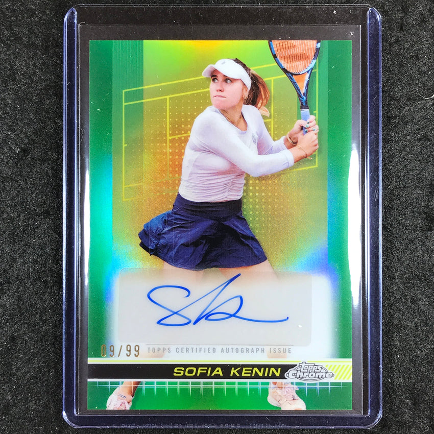 2024 Topps Chrome Tennis SOFIA KENIN Auto Green Grass Court 9/99