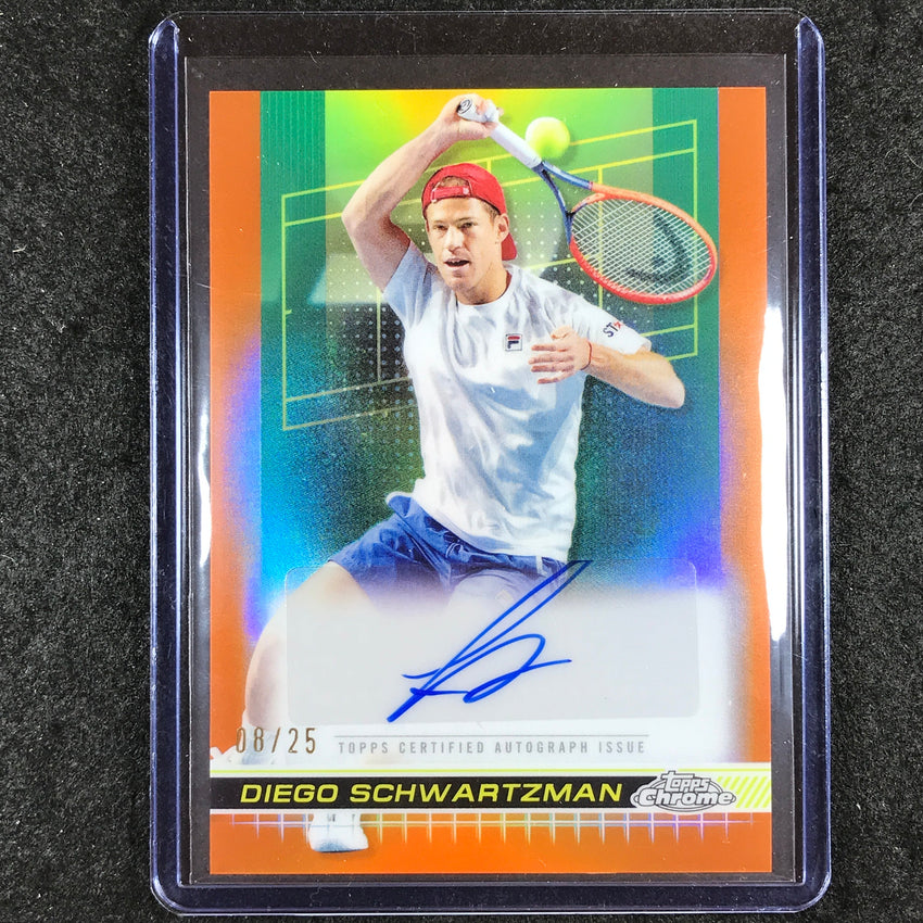 2024 Topps Chrome Tennis DIEGO SCHWARTZMAN Auto Orange 8/25