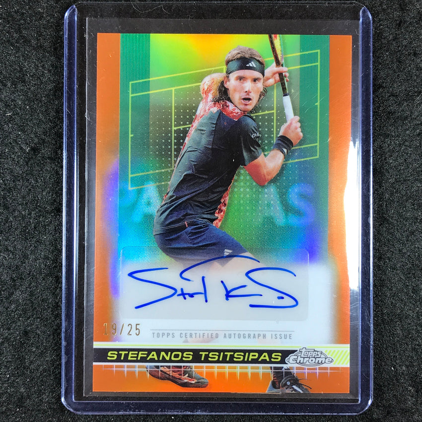 2024 Topps Chrome Tennis STEFANOS TSITSIPAS Auto Orange 19/25