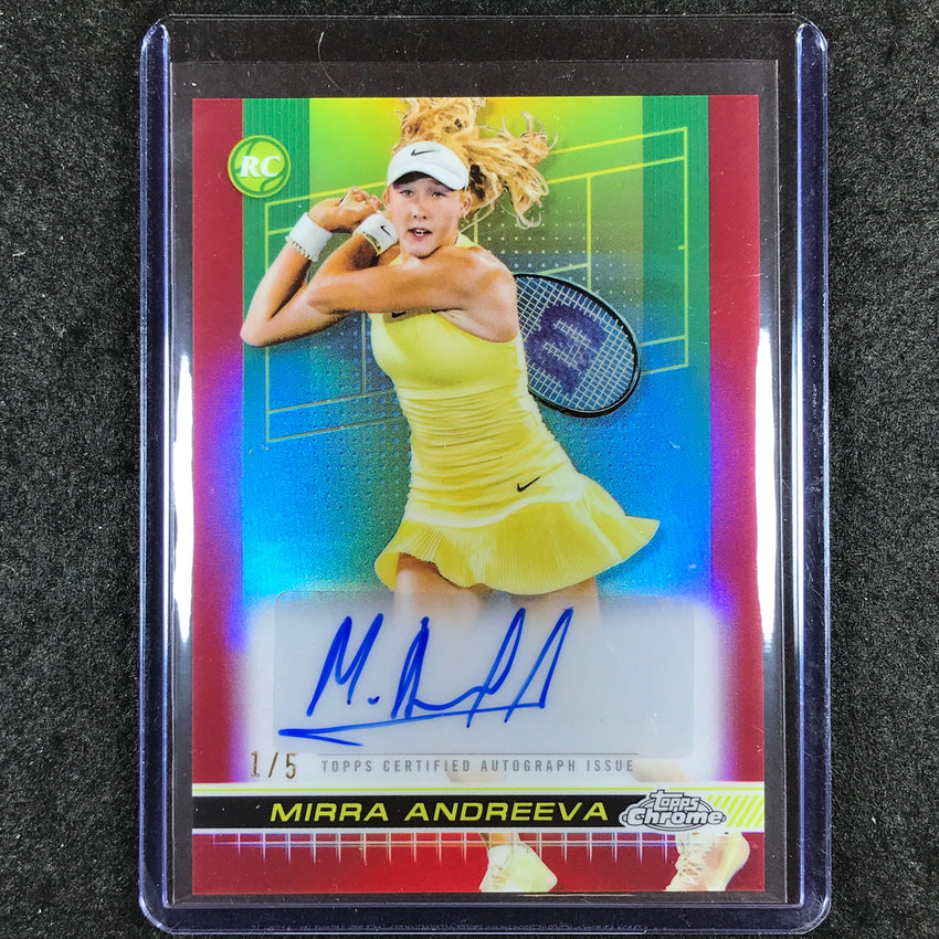 2024 Topps Chrome Tennis MIRRA ANDREEVA Rookie Auto Red 1/5