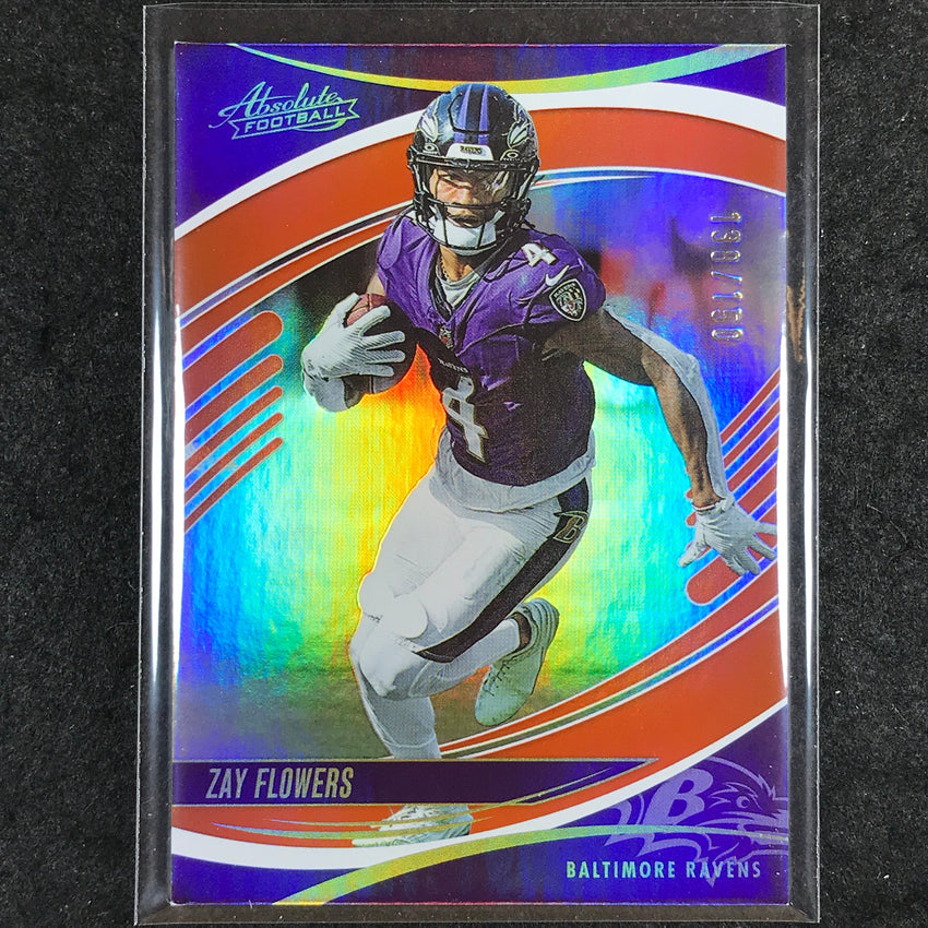 2025 Absolute Football ZAY FLOWERS Base Orange Spectrum /150 #62