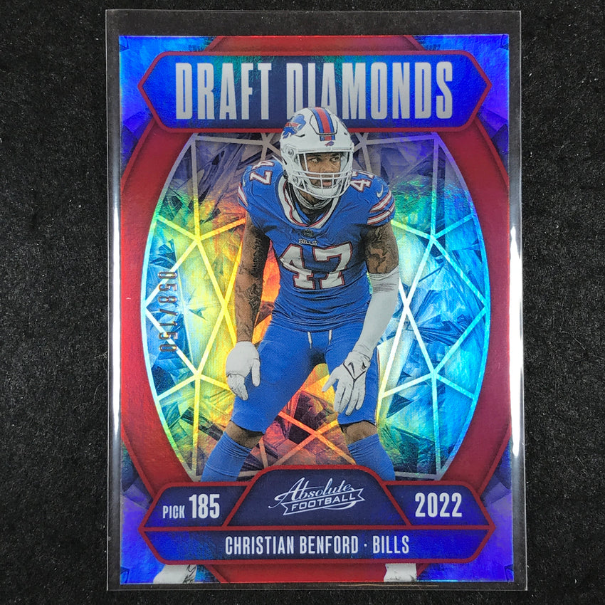 2025 Absolute Football CHRISTIAN BENFORD Draft Diamonds Red /150 #CBD