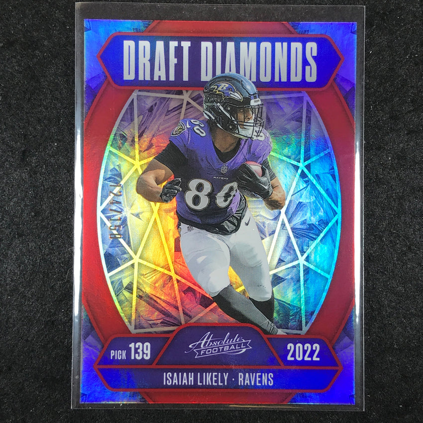 2025 Absolute Football ISAIAH LIKELY Draft Diamonds Red /150 #ILY