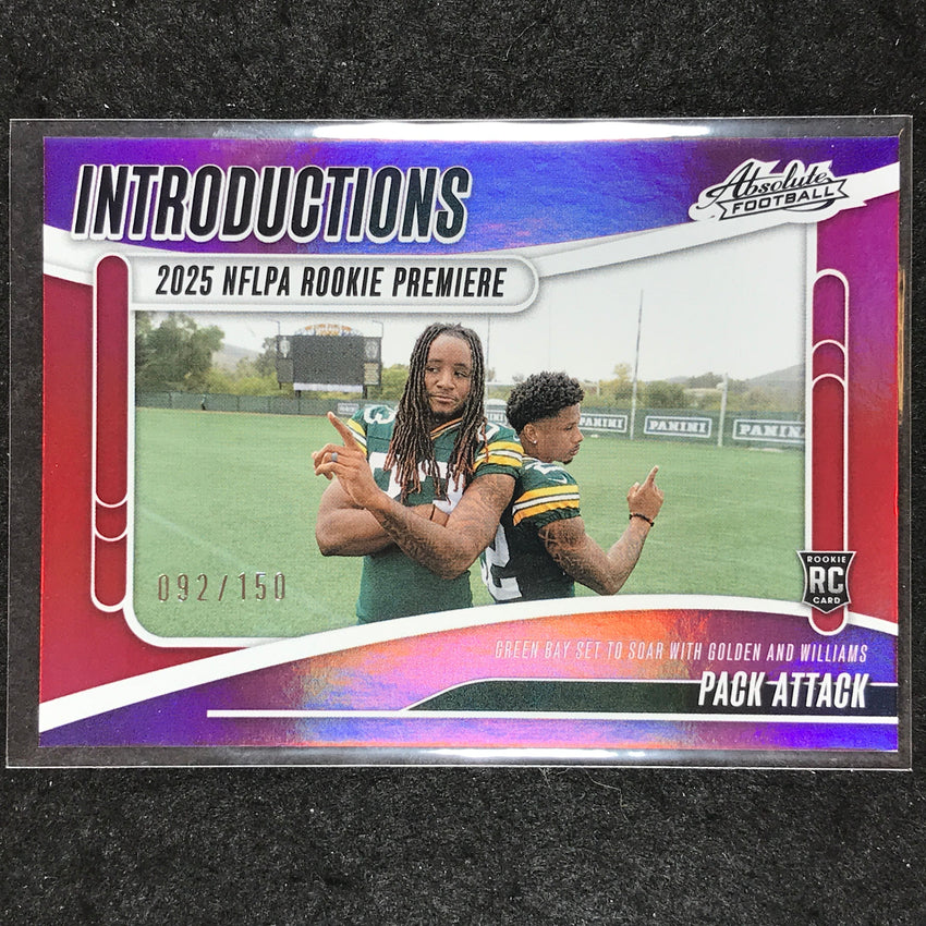 2025 Absolute Football WILLIAMS GOLDEN Introductions Rookie Red 92/150 #SWS