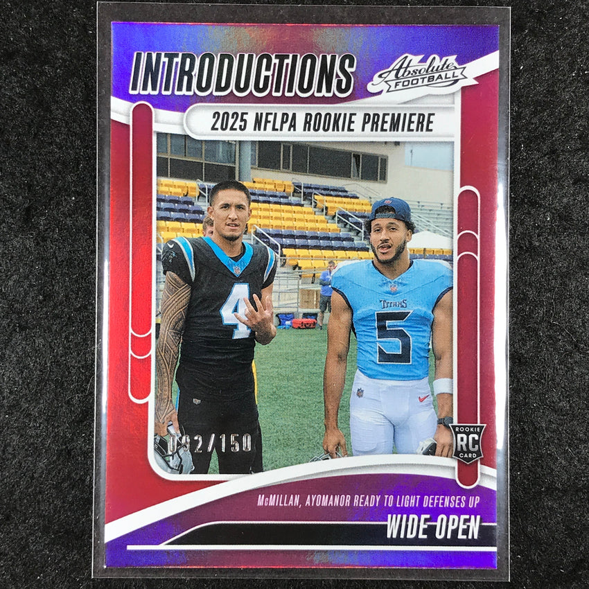 2025 Absolute Football MCMILLAN AYOMANOR Introductions Rookie Red 92/150 #TMN