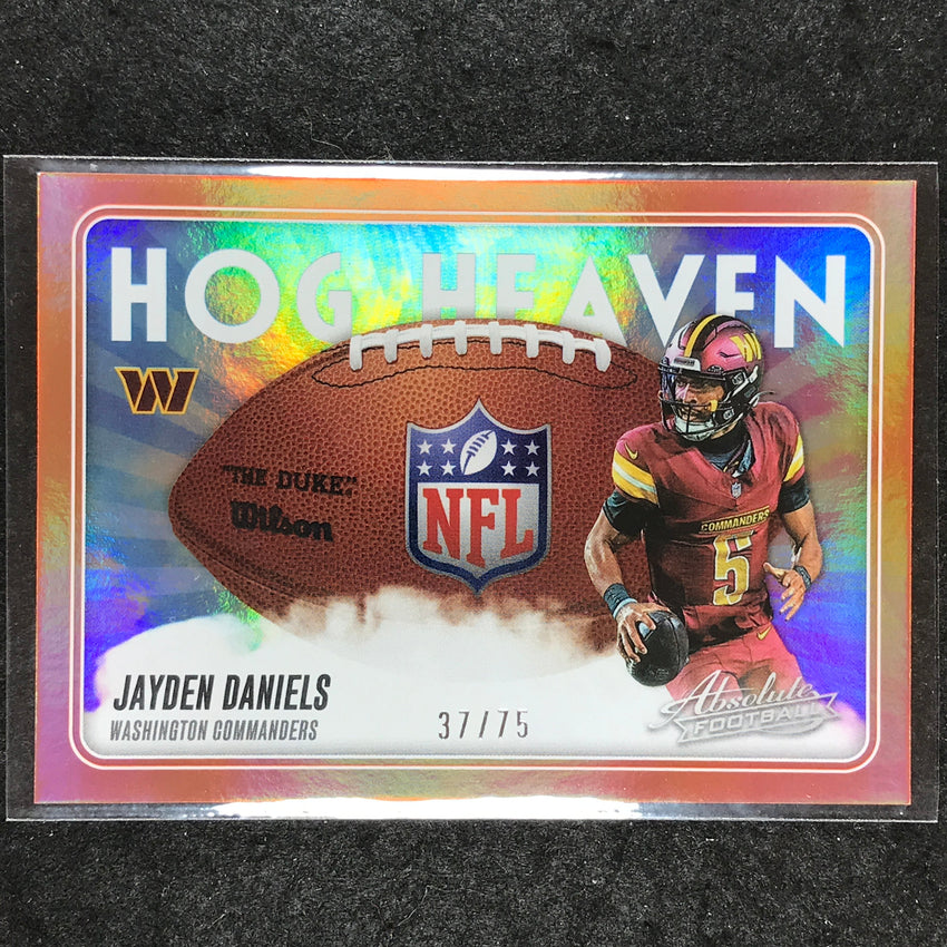 2025 Absolute Football JAYDEN DANIELS Hog Heaven Orange 37/75 #JDS