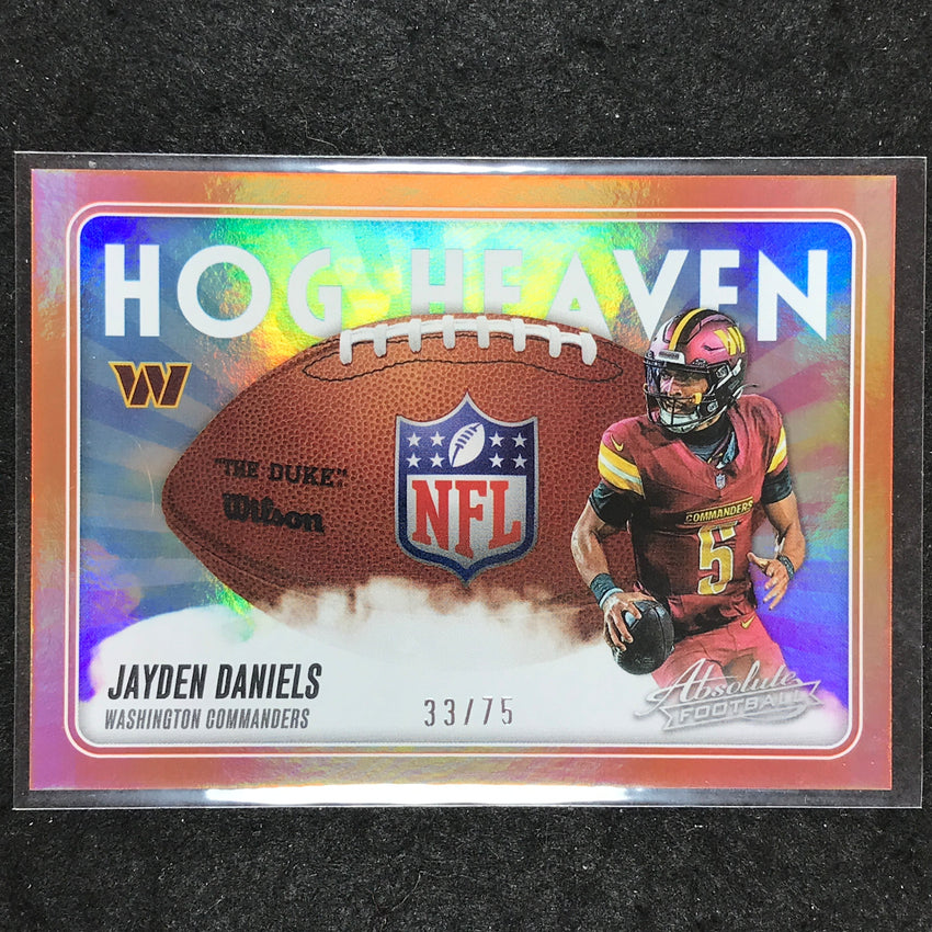 2025 Absolute Football JAYDEN DANIELS Hog Heaven Orange 33/75 #JDS