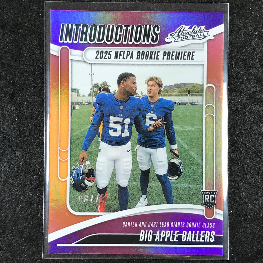 2025 Absolute Football CARTER DART Introductions Rookie Orange 8/75 #ACR