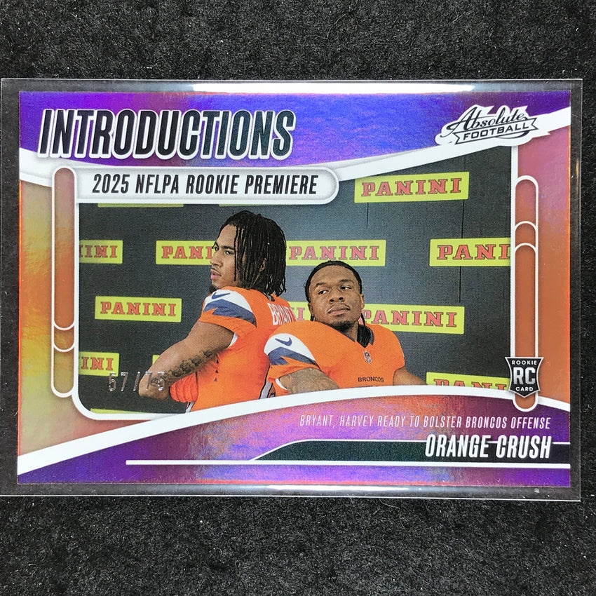 2025 Absolute Football BRYANT HARVEY Introductions Rookie Orange 57/75 #PBT