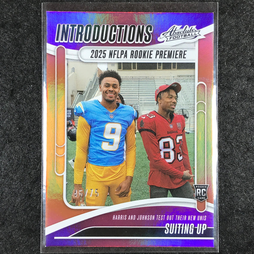 2025 Absolute Football HARRIS JOHNSON Introductions Rookie Orange 46/75 #TJN
