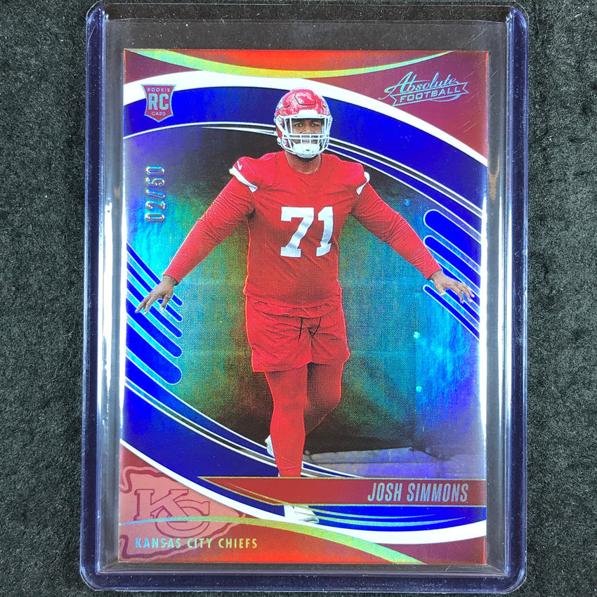 2025 Absolute Football JOSH SIMMONS Rookie Base Blue Spectrum 2/50 #146