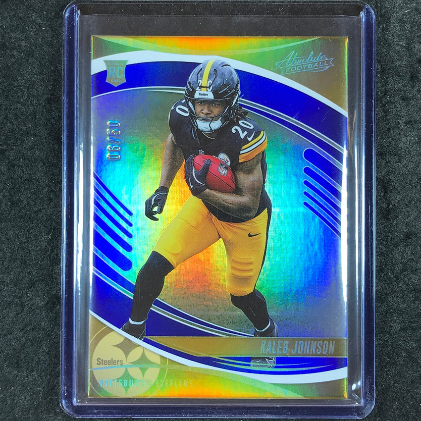 2025 Absolute Football KALEB JOHNSON Rookie Base Blue Spectrum 6/50 #148