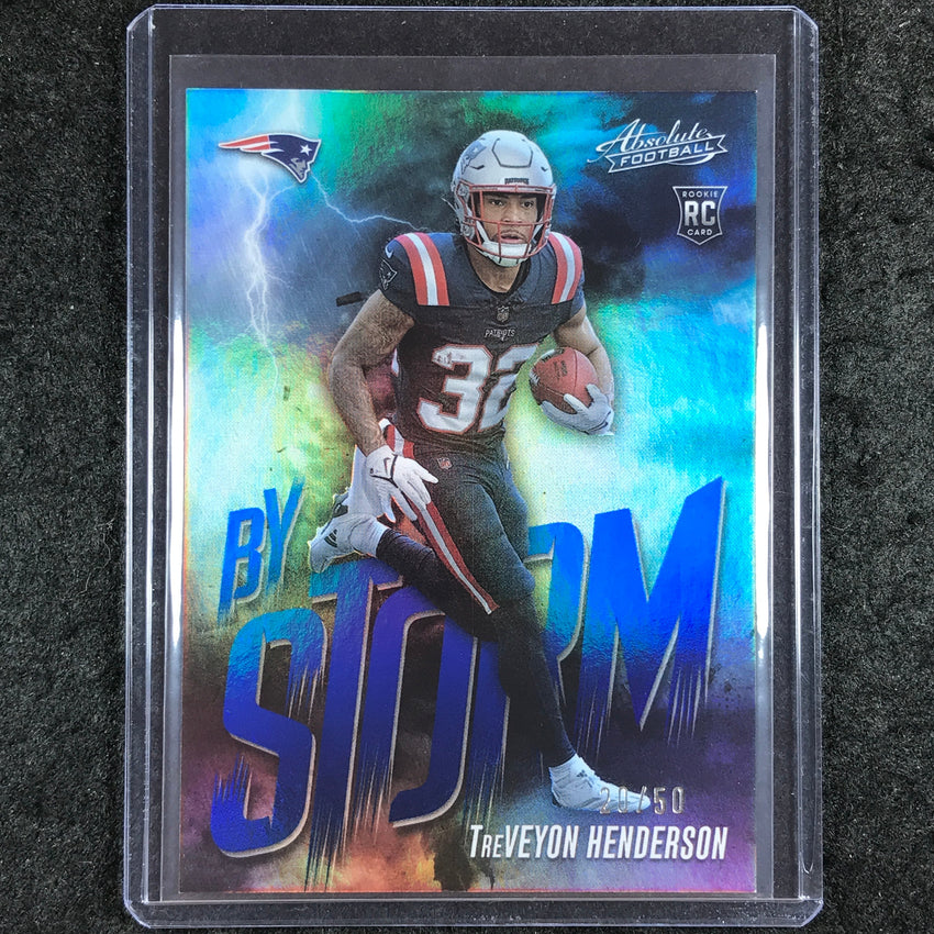 2025 Absolute Football TREVEYON HENDERSON By Storm Rookie Blue 20/50 #19