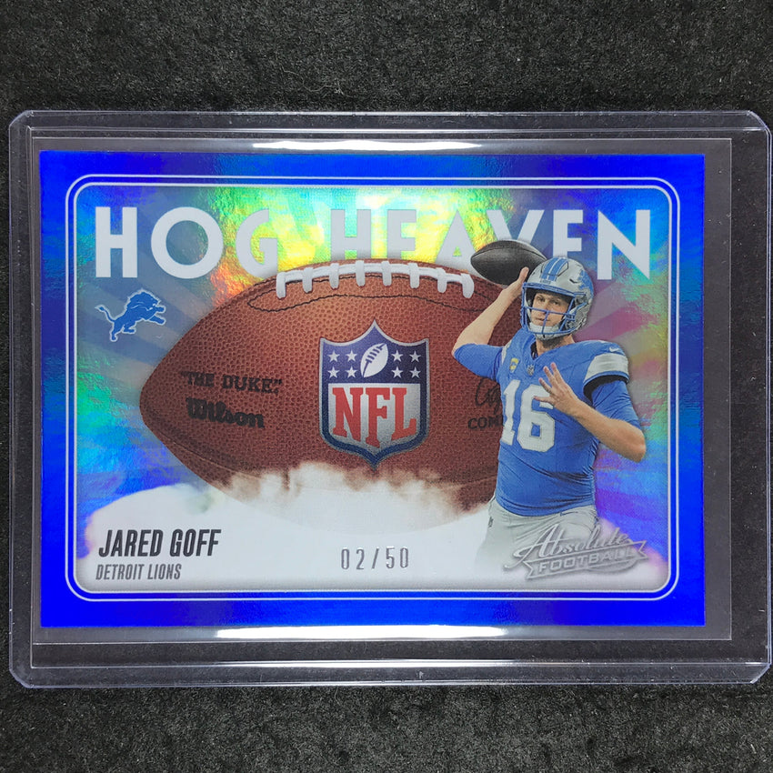 2025 Absolute Football JARED GOFF Hog Heaven Blue 2/50 #JGF