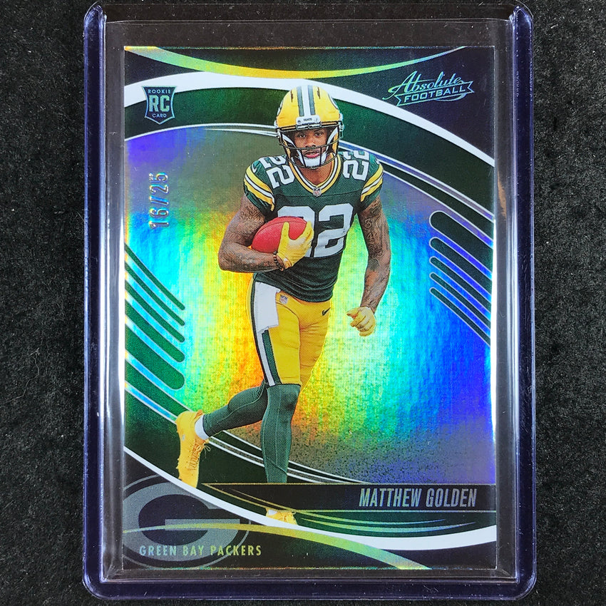 2025 Absolute Football MATTHEW GOLDEN Rookie Base Green Spectrum 16/25 #158