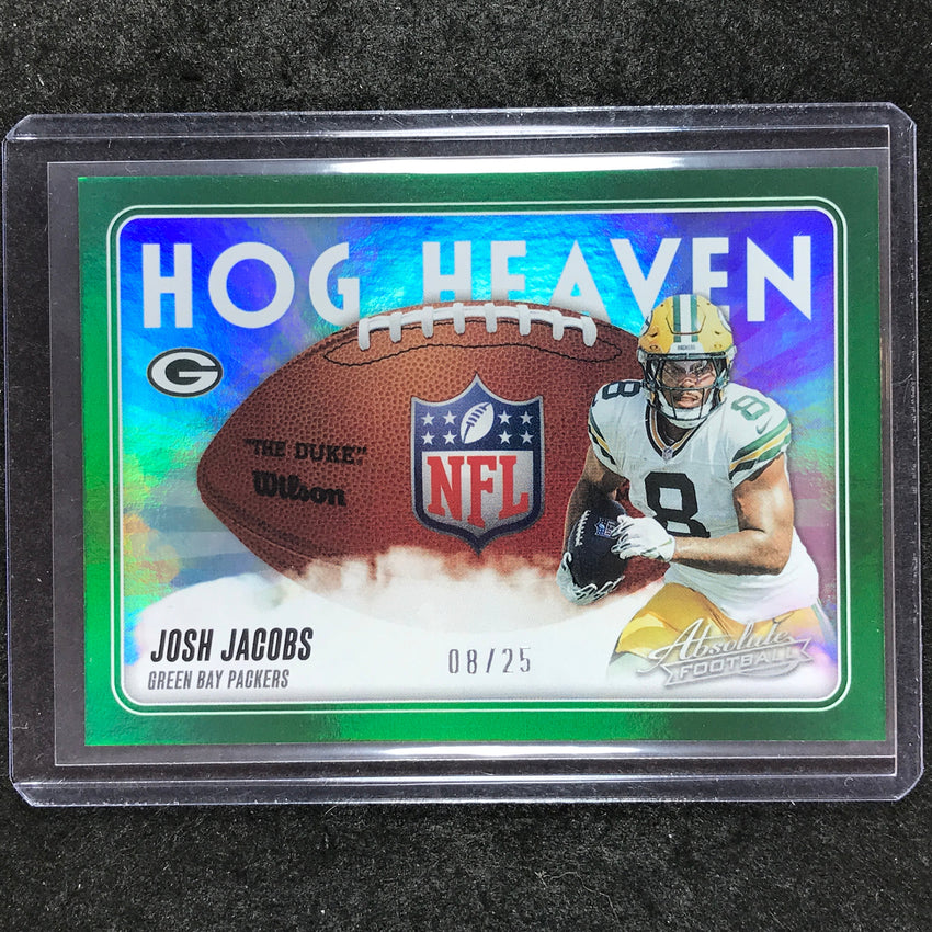 2025 Absolute Football JOSH JACOBS Hog Heaven Green 8/25 #JJS