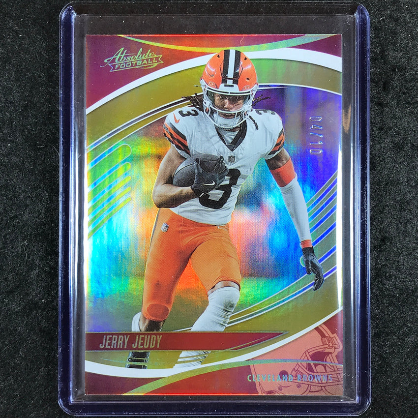 2025 Absolute Football JERRY JEUDY Base Gold Spectrum 4/10 #55