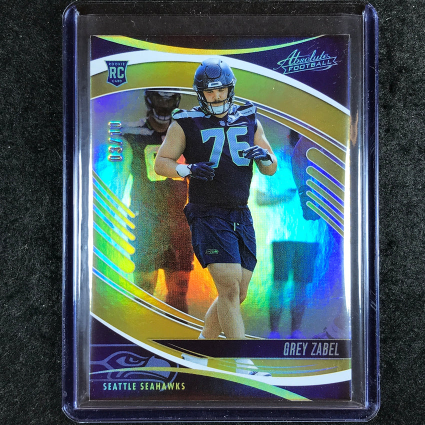 2025 Absolute Football GREY ZABEL Rookie Base Gold Spectrum 3/10 #125
