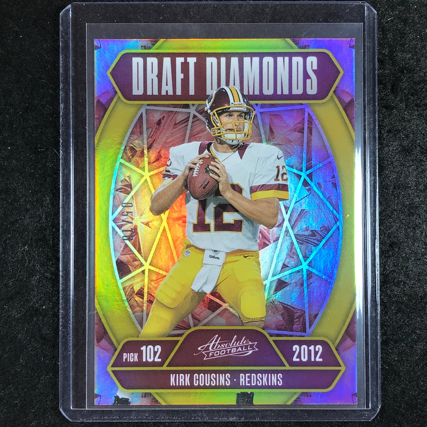 2025 Absolute Football KIRK COUSINS Draft Diamonds Gold 5/10 #NCS