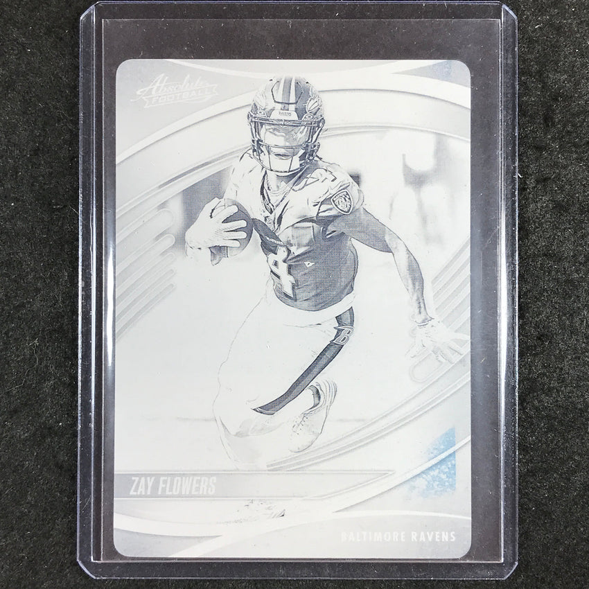 2025 Absolute Football ZAY FLOWERS Base Printing Plate Black 1/1 #62