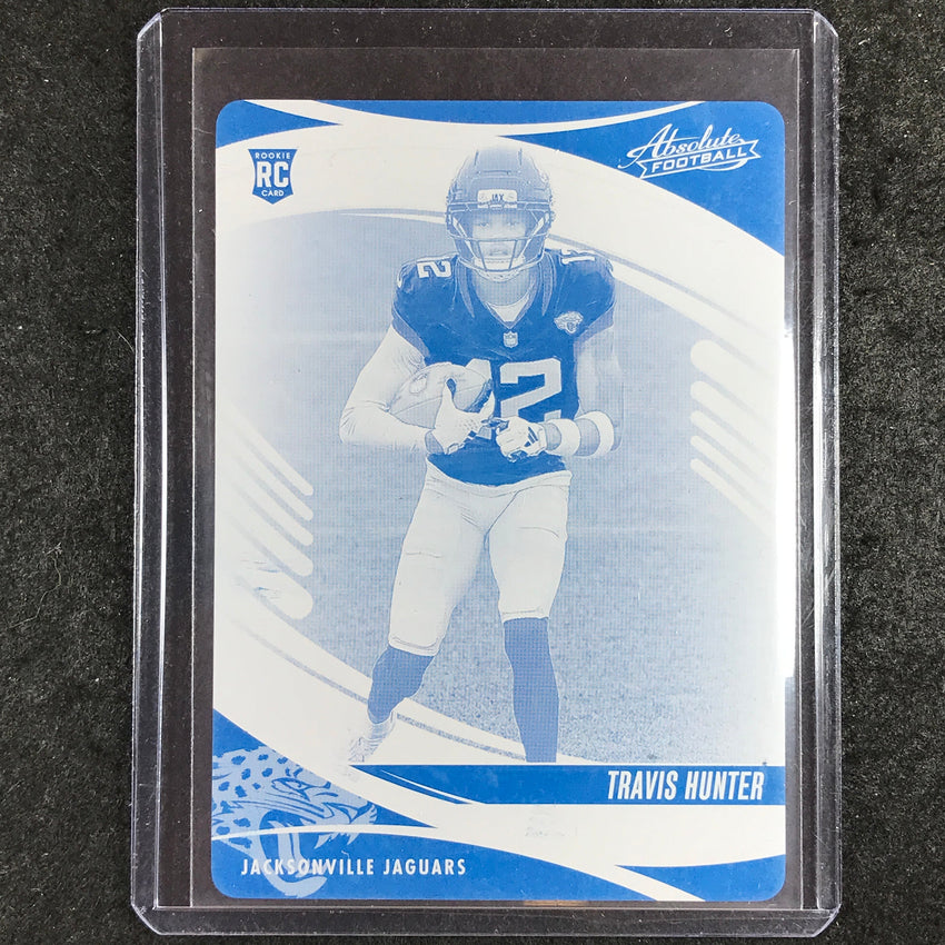 2025 Absolute Football TRAVIS HUNTER Rookie Base Printing Plate Cyan 1/1 #186