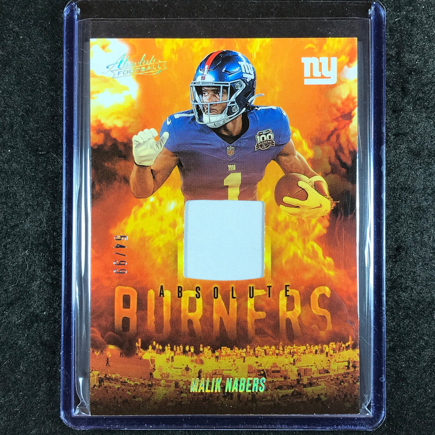 2025 Absolute Football MALIK NABERS Absolute Burners Jersey Relic Gold 54/99