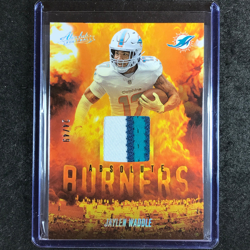 2025 Absolute Football JAYLEN WADDLE Absolute Burners Patch Relic Silver 24/49