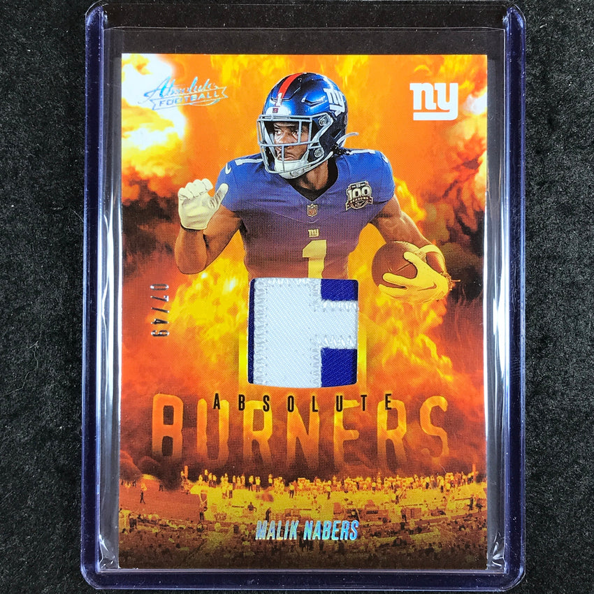 2025 Absolute Football MALIK NABERS Absolute Burners Patch Relic Silver 4/49