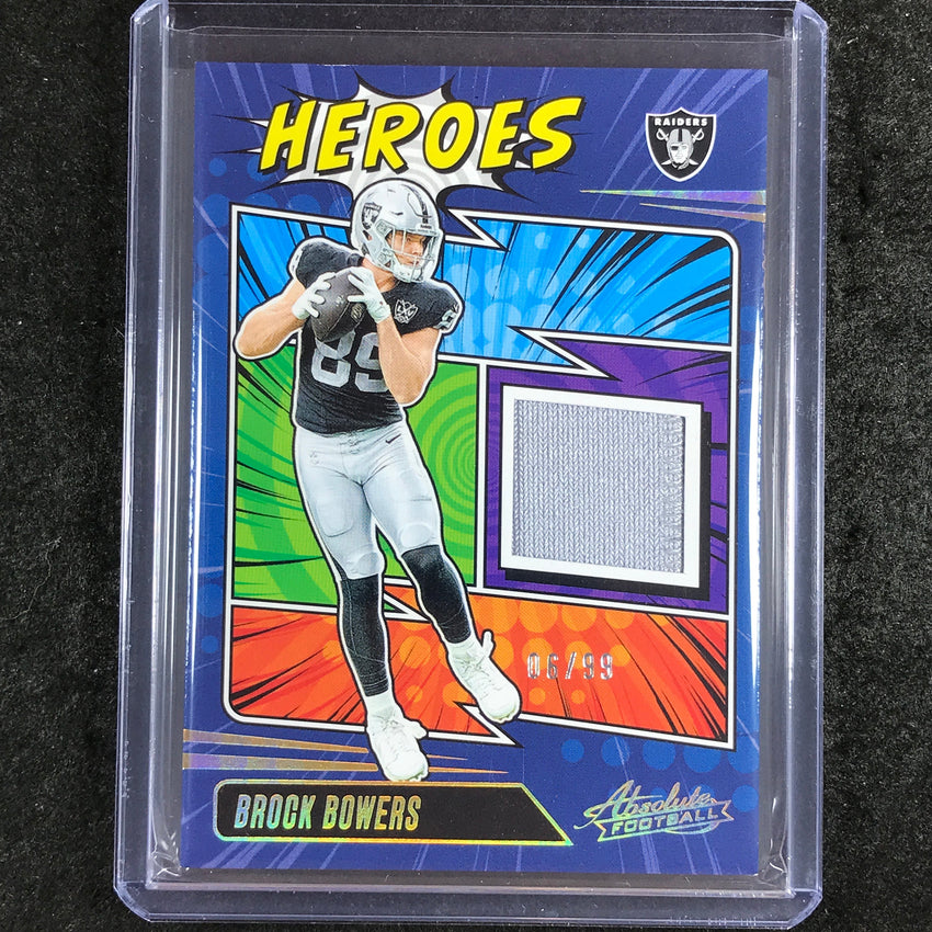 2025 Absolute Football BROCK BOWERS Absolute Heroes Memorabilia Patch Gold 6/99