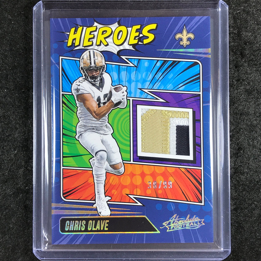2025 Absolute Football CHRIS OLAVE Absolute Heroes Memorabilia Patch Gold 38/99