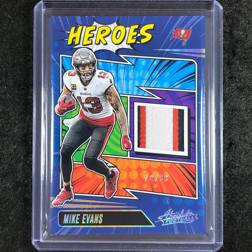 2025 Absolute Football MIKE EVANS Absolute Heroes Memorabilia Patch Gold 70/99