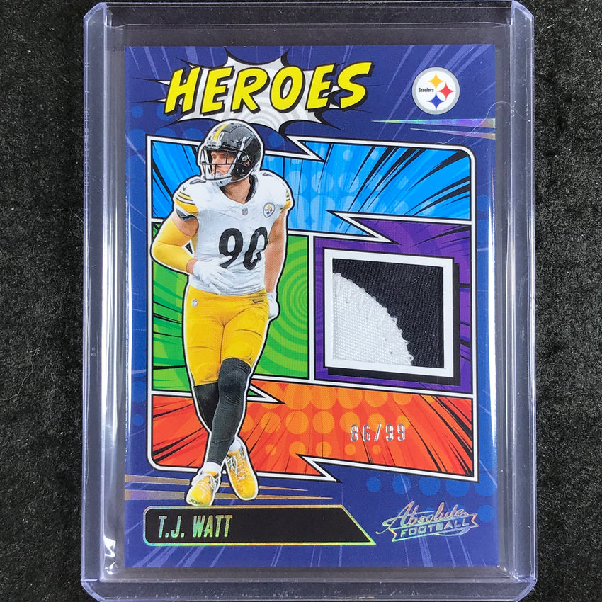 2025 Absolute Football T.J. WATT Absolute Heroes Memorabilia Patch Gold 86/99
