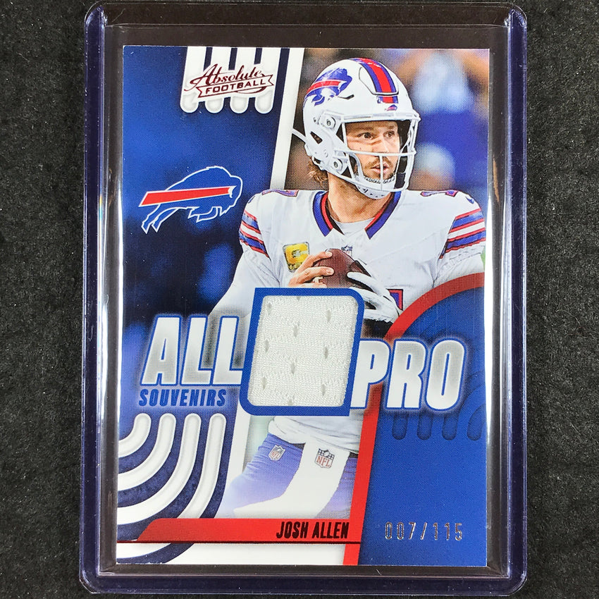 2025 Absolute Football JOSH ALLEN All Pro Souvenirs Jersey Relic 7/115