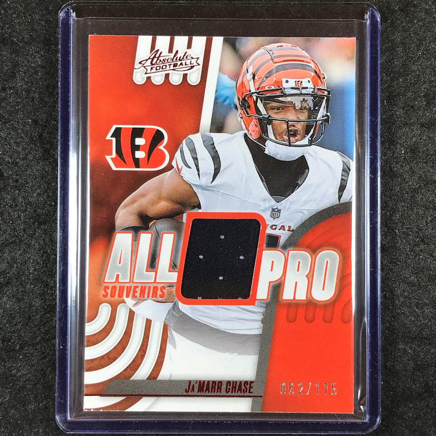 2025 Absolute Football JA'MARR CHASE All Pro Souvenirs Jersey Relic 62/115