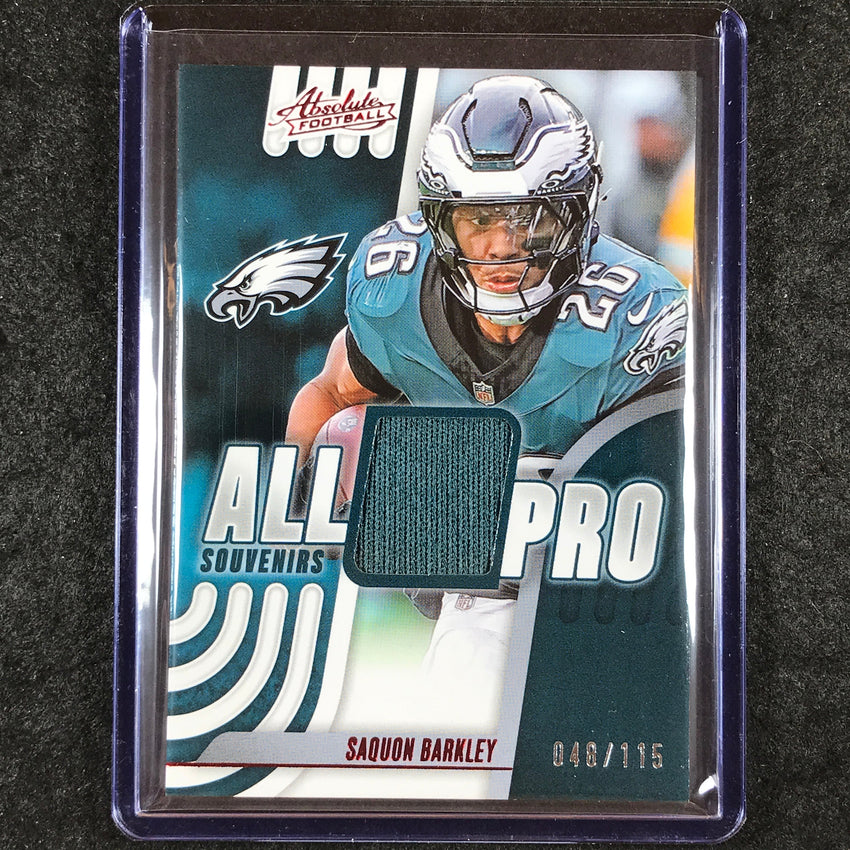 2025 Absolute Football SAQUON BARKLEY All Pro Souvenirs Jersey Relic 48/115