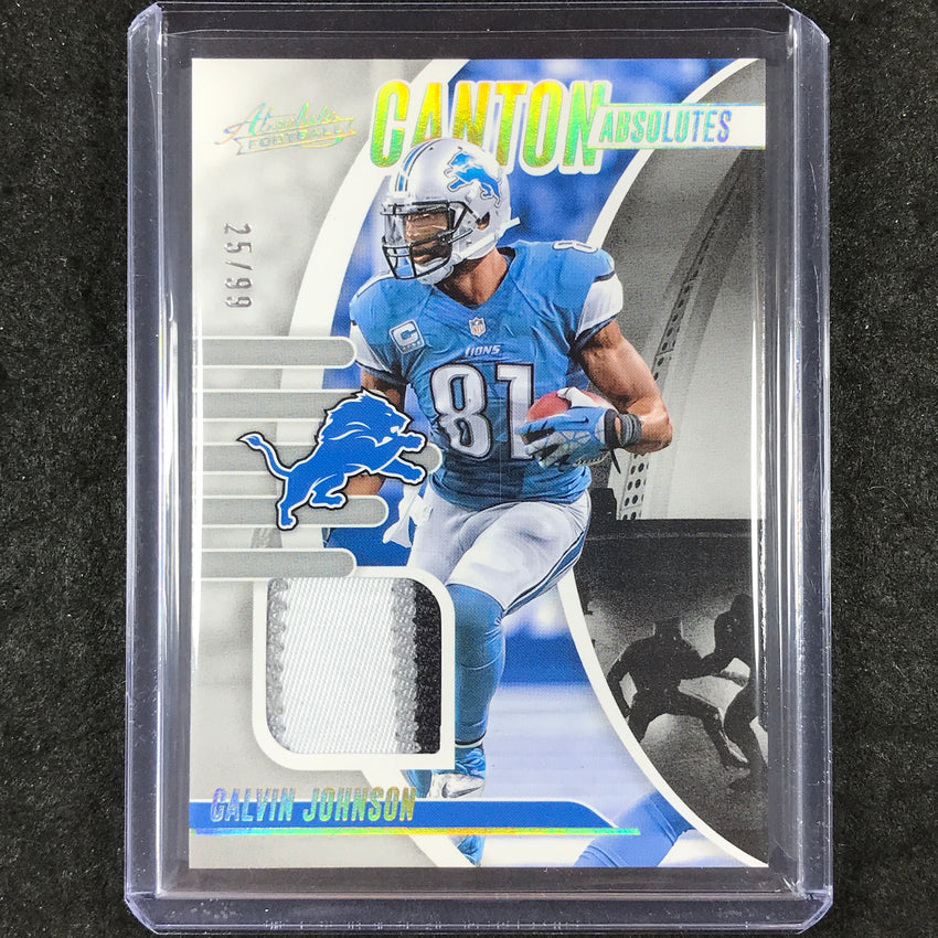 2025 Absolute Football CALVIN JOHNSON Canton Absolutes Patch Relic Gold 25/99