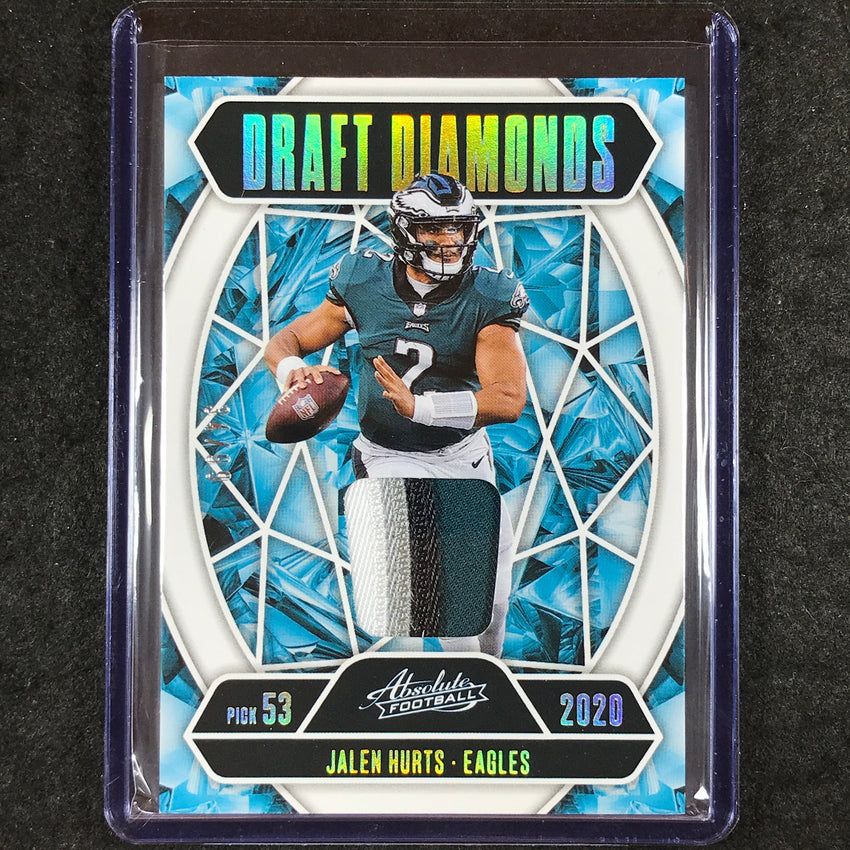 2025 Absolute Football JALEN HURTS Draft Diamonds Jerseys Patch Relic Gold 34/99