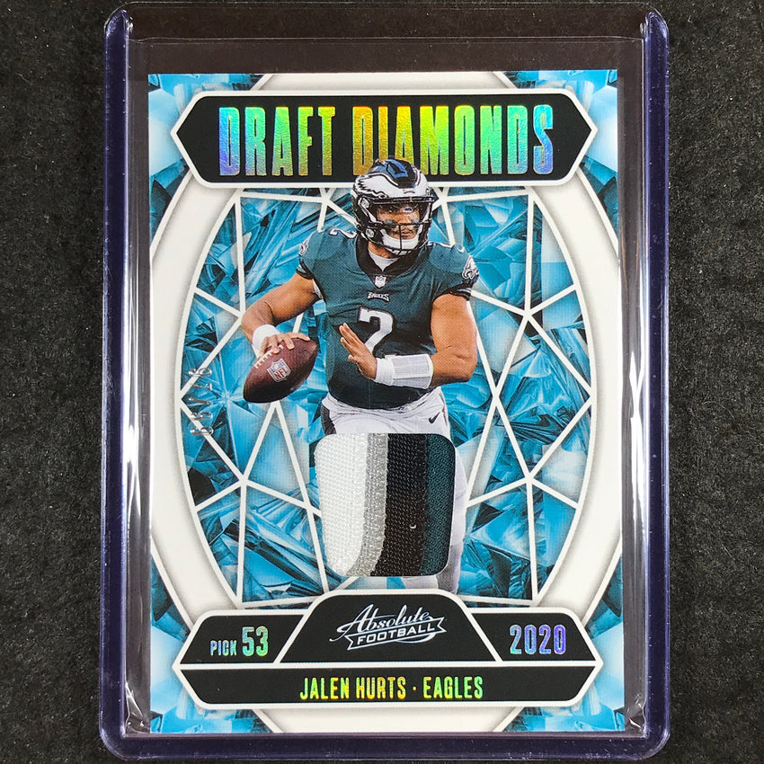 2025 Absolute Football JALEN HURTS Draft Diamonds Jerseys Patch Relic Gold 97/99