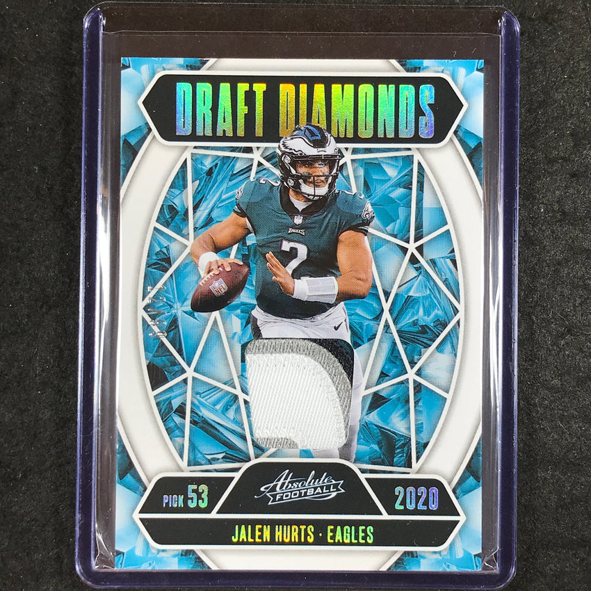 2025 Absolute Football JALEN HURTS Draft Diamonds Jerseys Patch Relic Gold 12/99