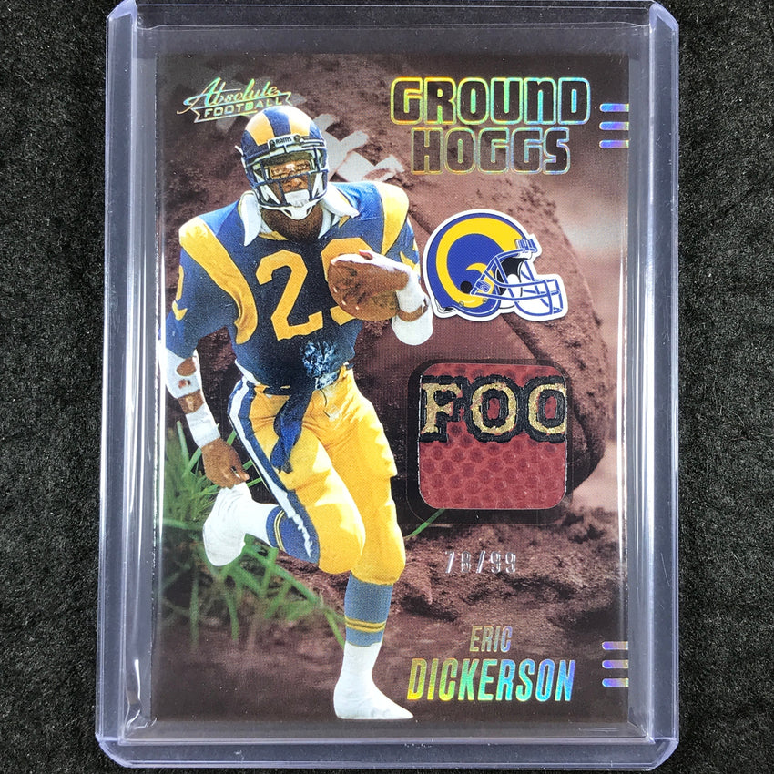 2025 Absolute Football ERIC DICKERSON Ground Hoggs Materials Ball Gold 78/99