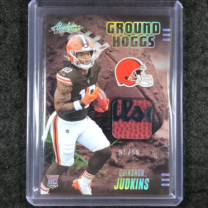 2025 Absolute QUINSHON JUDKINS Ground Hoggs Materials Rookie Ball Gold 5/99