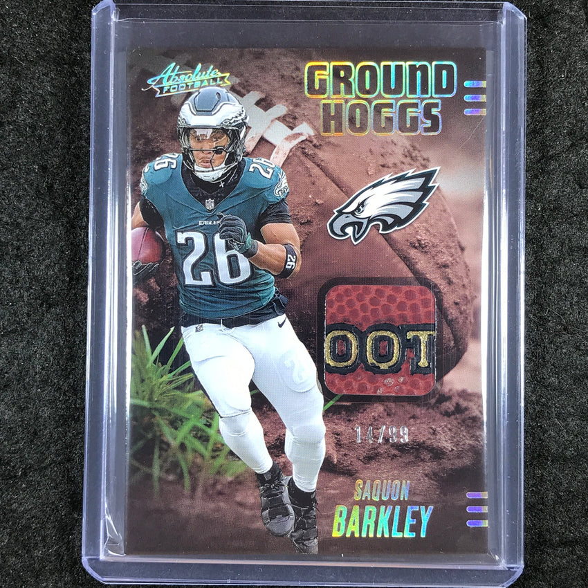 2025 Absolute Football SAQUON BARKLEY Ground Hoggs Materials Ball Gold 14/99