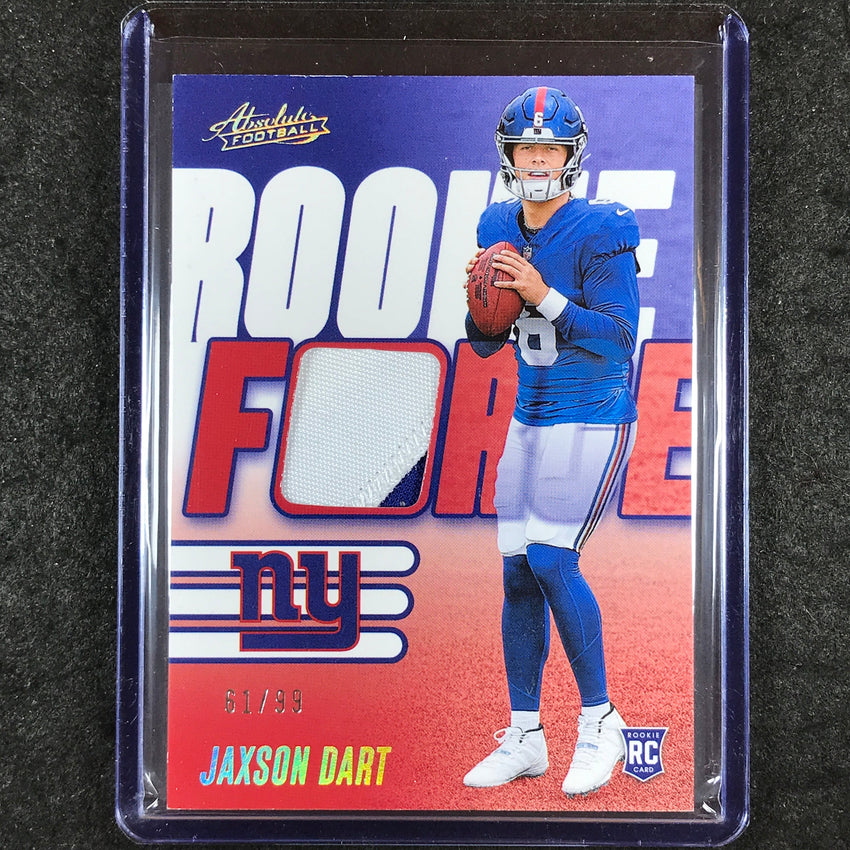 2025 Absolute Football JAXSON DART Rookie Force Patch Relic Gold 61/99